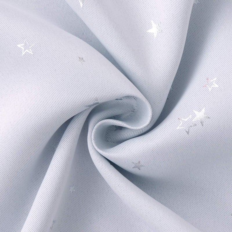 BGment Kids Room Curtains for Bedroom - Grommet Thermal Insulated Silver Star Print Room Darkening Curtains for Living Room, Set of 2 Panels, 42 x 63 Inch, Greyish White - Image 5